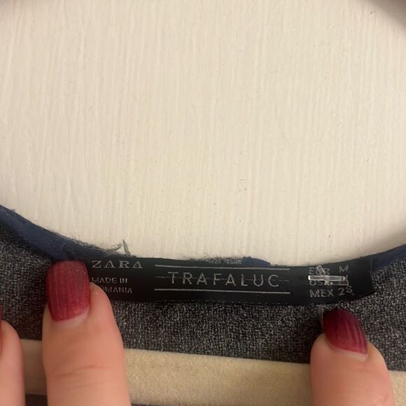 ✨Zara Trafaluc Grey 3/4 Sleeves V-Neck Maxi Wool Sz Medium Dress✨ - Picture 4 of 6